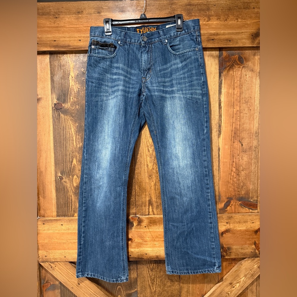 Dodenim Mens' Distressed Slim Boot Jeans 32 X 32 Dark Wash